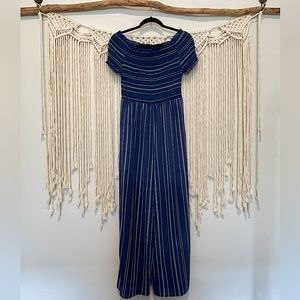 NWOT Mlle Gabrielle Boutique Off-the-Shoulder Jumpsuit Size L